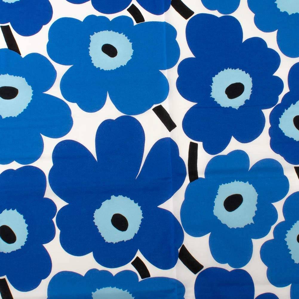 Marimekko 生地  ホワイト／ブルー ピエニ ウニッコ マリメッコ