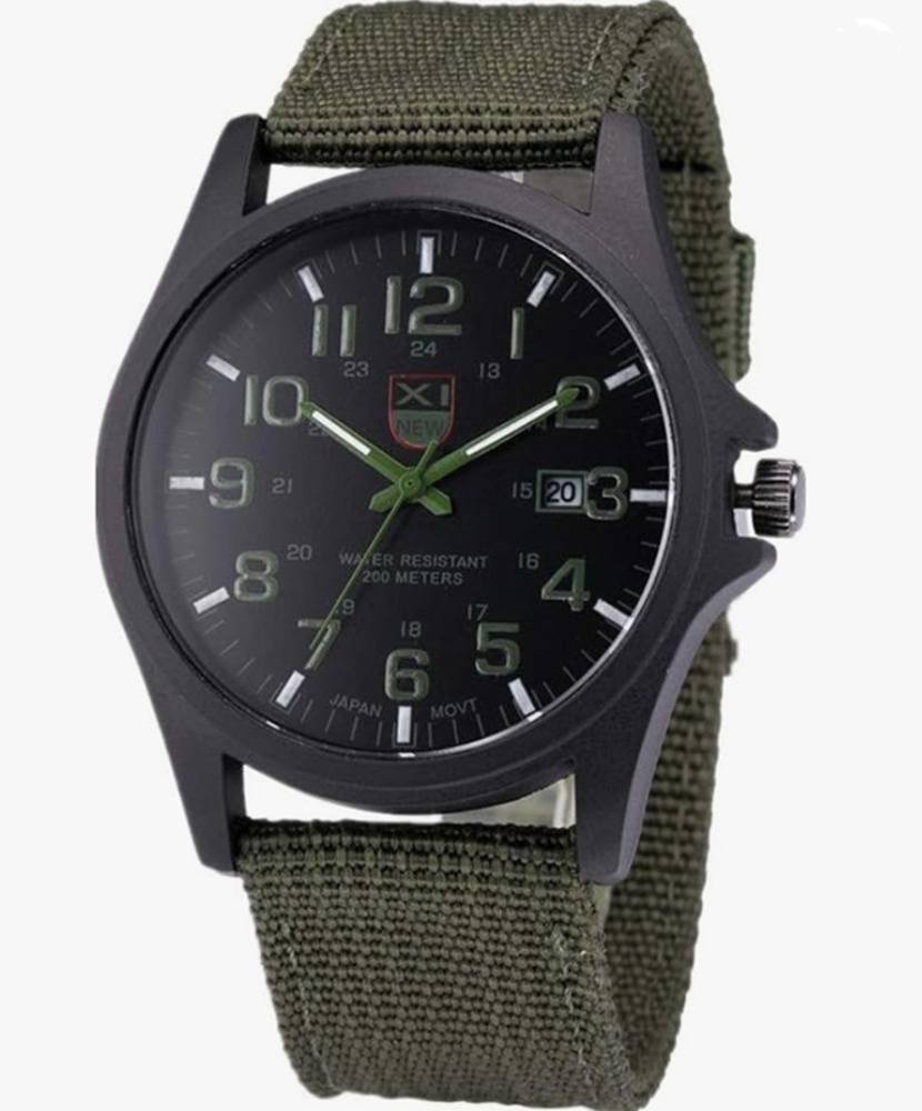 スポーツ メンズ おすすめ グリーン Size ファイル Free 腕時計 アナログウォッチ キャンバスス 