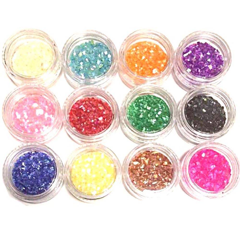 グリッター ラメ パウダー ネイル レジン 12個セット クラッシュシェル おしゃれ かわいい 
