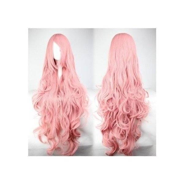 ボーカロイド コスプレ 巡音ルカ ウィッグ アニメ ウェーブ カラー ボカロ ロング ウィッグ ピンク 