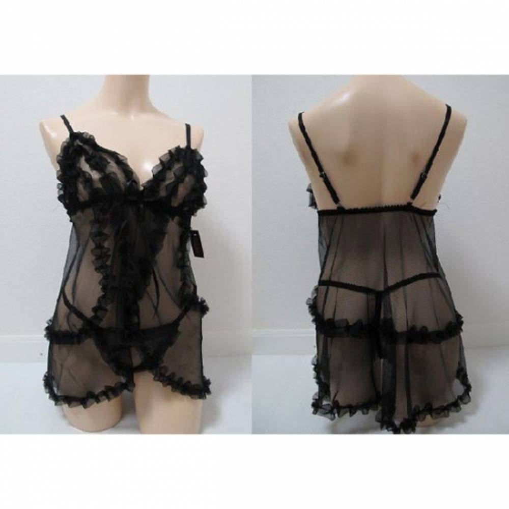 ワンピース セット 1006 シースルー セクシー 下着 ベビードール 寝巻 ランジェリー - 画像2