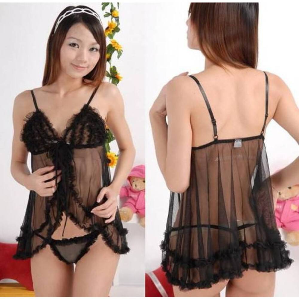 ベビードール ワンピース 1006 シースルー セクシー 下着 コスプレ ブラック ランジェリー