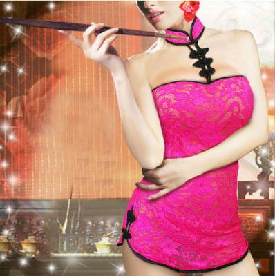 チャイナドレス ホトピンク 中華 下着 コスプレ 1083