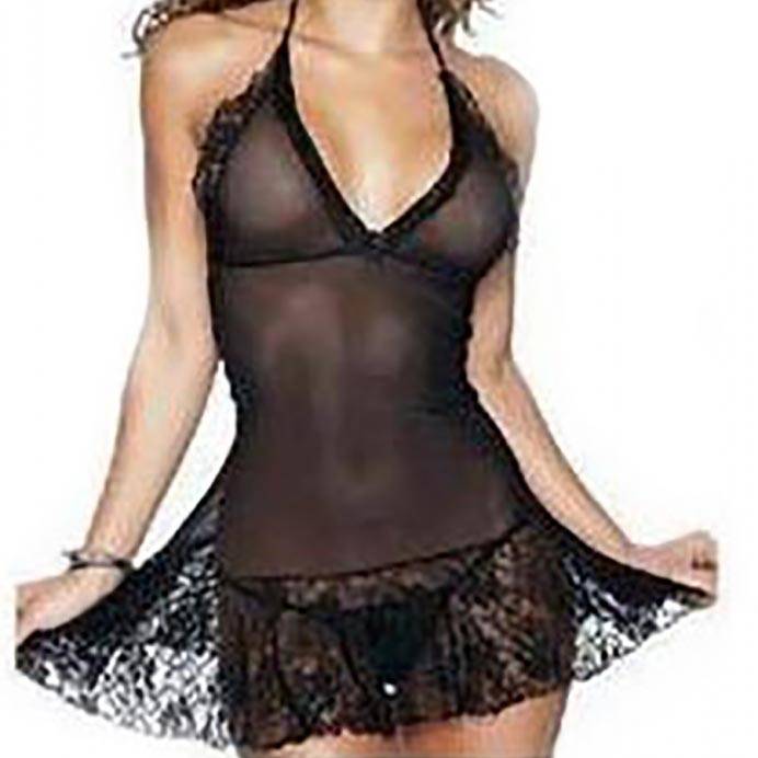 ベビードール　セクシーレース ホルダーワンピースSET Tバックつき 1088