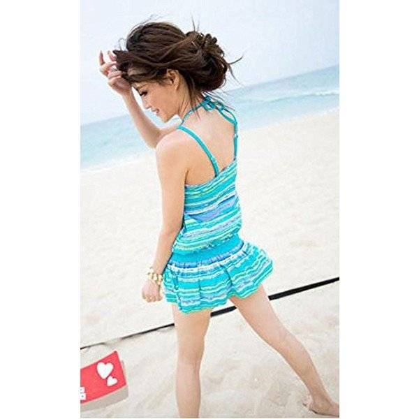 レディース 体型カバー 水着 ビキニ マーブル ボーター 柄 3点セット大きいサイズ