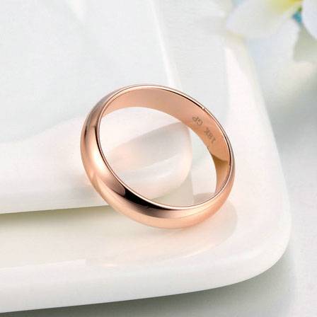 指輪 シンプル ローズゴールド リング 18k メッキ アクセ ファッション 17.5mm｜17.5mm