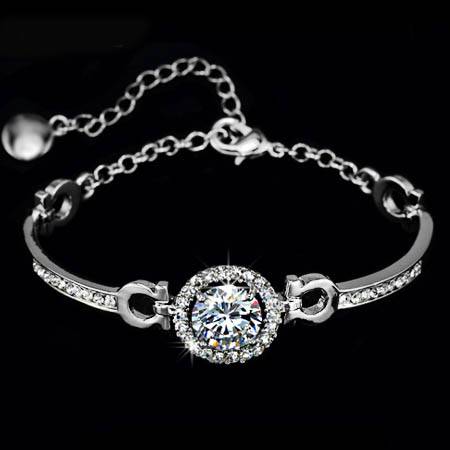 ブレスレット キュービック ジルコニア 3.5カラット  シルバー色｜シルバー色