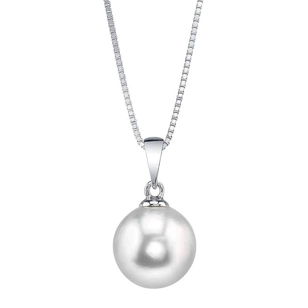 パールネックレス ホワイト 淡水パール ペンダント シドニー レディース  シルバー8ｍｍ