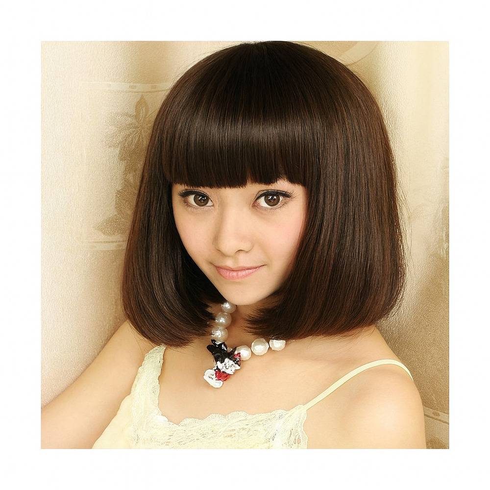 レディース ウィッグ ファッション コスプレ ショートボブ ストレート ミディアム 自然 D204 ブラック