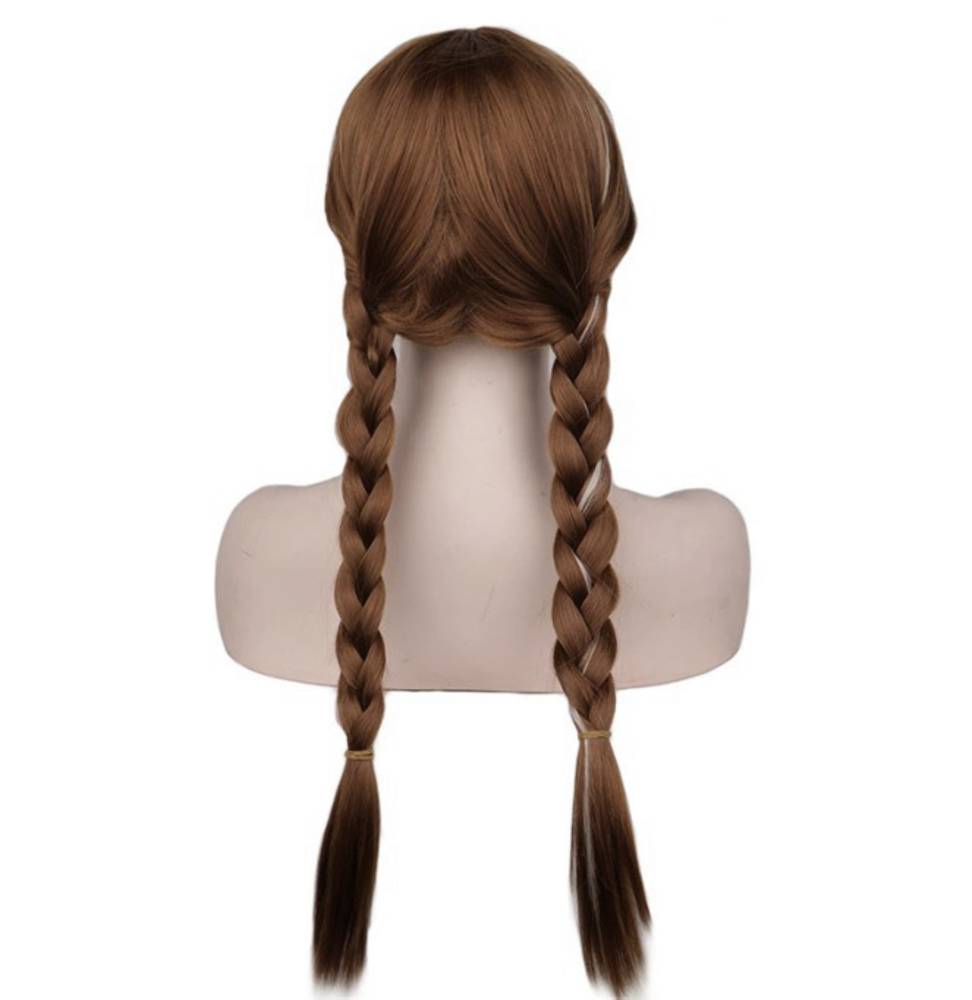 アナ雪 ディズニー ウィッグ 三つ編み ブラウン 茶色 耐熱 ハロウィン コスプレ アナと雪の女王 